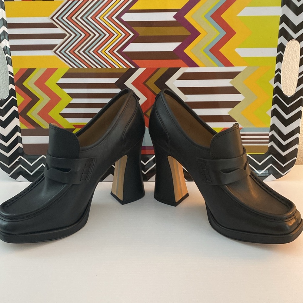 Sam Edelman Black Platform Loafer Heels - Picture 2 of 6